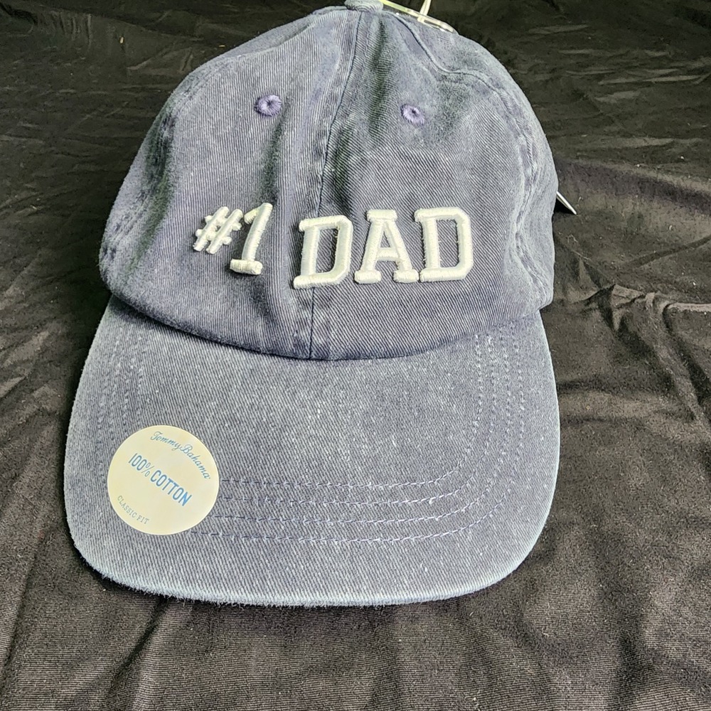 Tommy Bahama Hat Mens Embroidered #1 Dad Adjustable‎ Baseball Cap Heathered Blue